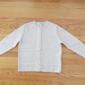 TALBOT'S WOMEN'S SIZ S (8 / 10) P SWEATER CLASSIC BEIGE TAN CARDIGAN 100% COTTON